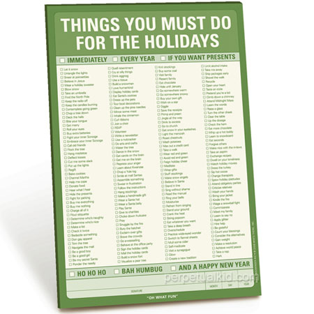 holiday to do list