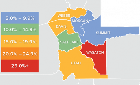 Map of counties in Utah