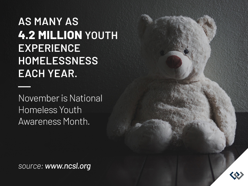 A Windermere Foundation graphic for National Homeless Youth Awareness Month.