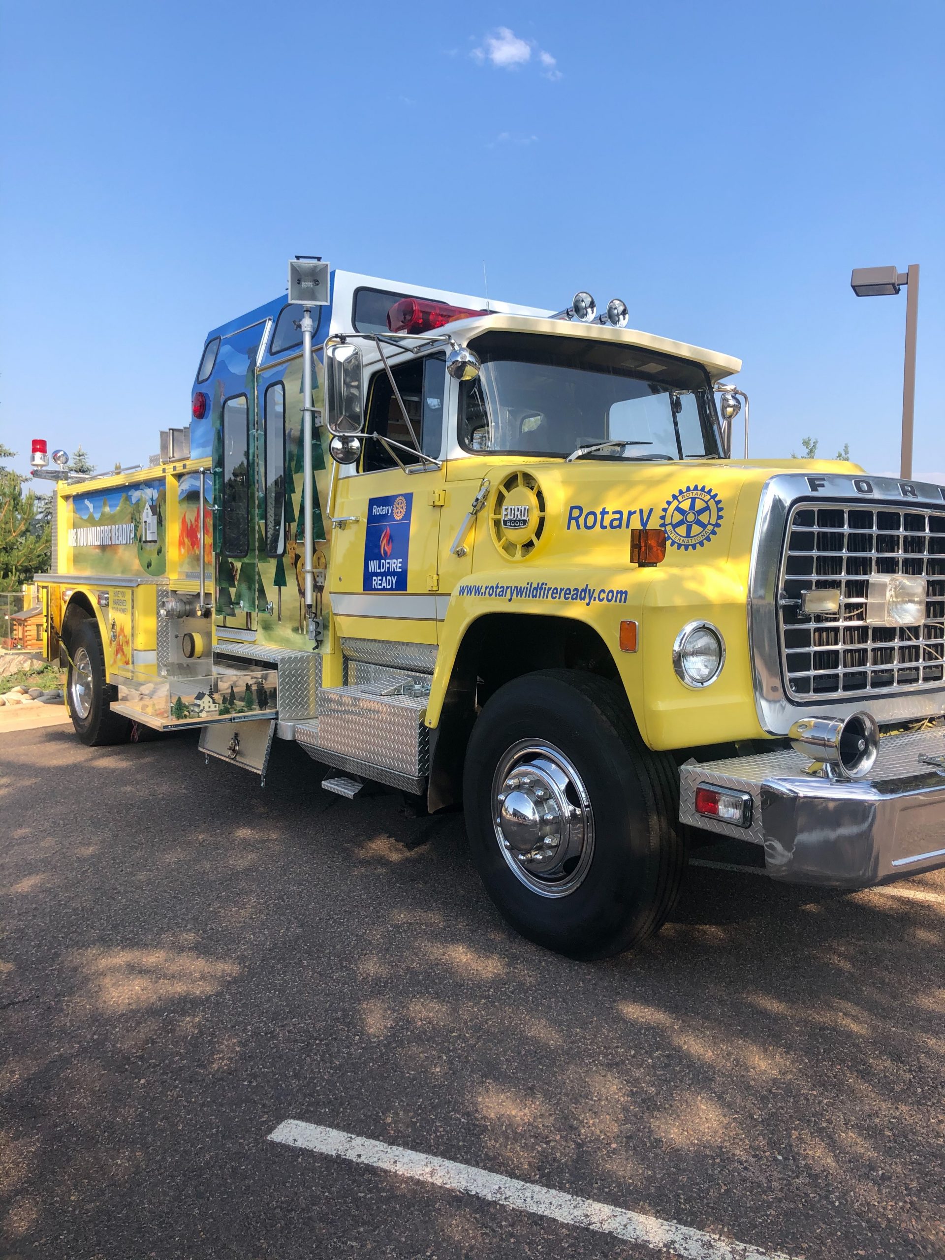 The Evergreen, Colorado Rotary Wildfire Ready firetruck.