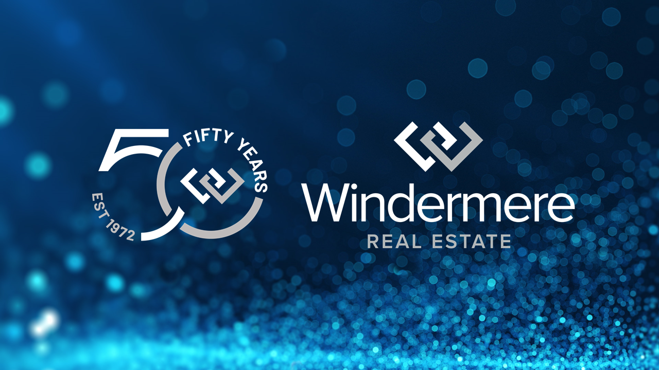 A graphic showing WIndermere Real Estate's 50th anniversary.